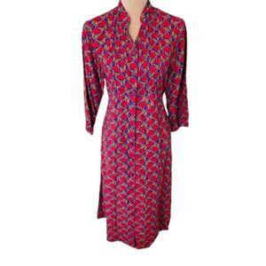 April Cornell Vintage Cottagcore Floral Rayon Shirt Dress XS